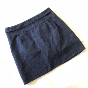 J.Crew Blue Linen Tweed Mica Mini Skirt